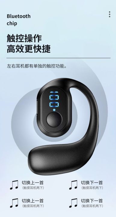 Wireless Ear-Hook Bluetooth Headset – Type-C, Universal Fit