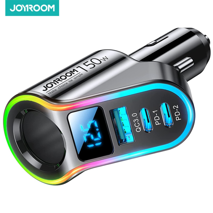 Joyroom%20150W%204%20in%201%20Cigarette%20Lighter%20USB%20Car%20Charger%20Adapter%20PD3.0%20&%20QC3.0%2030W%20Super%20Fast%20USB%20C%20Car%20Charger%20-%20Image%202