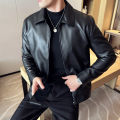 Mens Fashion Leather Jacket Slim Fit Tturn down Collar Coats Men PU Jacket Male Anti-wind Motorcycle Zipper leahter Jackets Men. 
