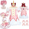 Anime Magical Girl Kaname Madoka Cosplay Costume Magica Kaname Dress Wig Kaname Madoka Outfits for Comic Con.