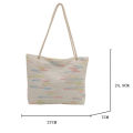 Stripe Large Capacity Tote Bag Students Classroom Canvas Bags Bags Women 2024 Summer Shoulder Armpit Bag Mzea.