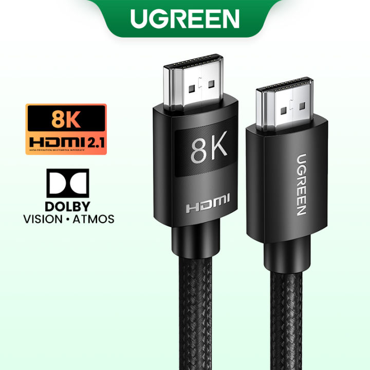 Ugreen HDMI 2.1 Cable Ultra High-speed 8K@60Hz eARC 48Gbps HDR Dolby Vision HDCP 2.3 Thin Slim Lead for Xiaomi Mi Box PS5 HDMI Splitter Cable HDMI Dolby Vision 48Gbps HDMI for Computer Projector