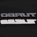 TURBO Universal Car Motorcycle Auto 3D Metal Decal Sticker, Red.