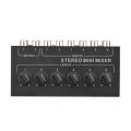 RCA Portable Audio Mixer 6 in 2 Out Stereo Distributor Volume Control No Battery Required. 