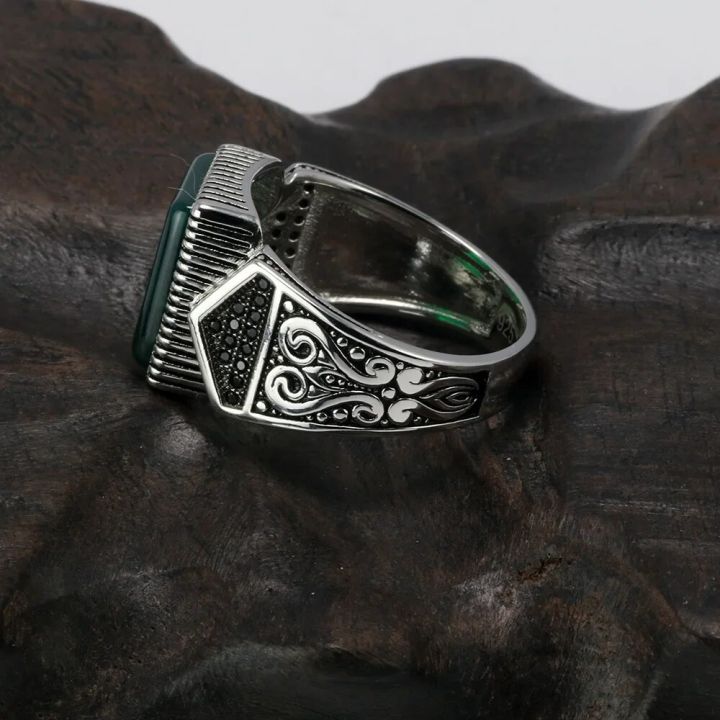 Guaranteed%20Mens%20Rings%20Silver%20s925%20Antique%20Turkish%20Rings%20For%20Mens%20Signet%20Ring%20With%20Stone%20Color%20Square%20Turkish%20Jewelry%20Anello%20Uomo%20-%20Image%204