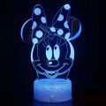 Disney Cartoon 3D Night Light Mickey Mouse Clubhouse LED Color Changing Light Bedroom Decorative Light Children's Birthday Gift. 