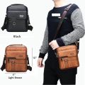 Trendsetter -Pu Leather Jeep Bags Men's Shoulder Crossbody Bags 9.7Inch Ipad Office Messenger Bag for Men Business Handbag. 