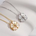 Fashion Heart Shaped Clover Magnetic Pendant Necklace Exquisite Love Clover Necklace for Women Charm Friendship Jewelry Gift.