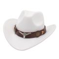 Western Men's Cowboy Hat for Women 2024 Winter Autumn Black Wide Brim Bull Head Cowboy Man Felt Hats Jazz Cowgirl Caps.