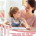 NXFDSIOZ 8 Pcs Cute Pencil Sharpener and Shaped Retractable Eraser Kawaii Pencil Sharpener School Supplies.
