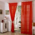 Solid Color Tulle Curtain Modern 100CMX200CM Transparent Solid Color Curtain Gauze With Rod Pocekt Transparent Curtain Bedroom. 