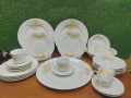 32 pieces dinner set Golden Sing for gift and home decoration. Ceramic Daining Set White Round.. 