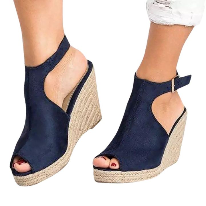 Cross%20border%20cut-out%20buckle%20cross-border%20wedge%20sandals%20European%20and%20American%20style%20suede%20fish%20mouth%20plus%20size%20sandals%20cutout%20hemp%20sole%20women's%20shoes%20-%20Image%205