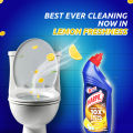 (Mug Free) Harpic Toilet Cleaner Liquid 750ml Lemon Power Plus 10x Total Clean, new & thicker formula kills 99.99% of germs with new Lemon Fragrance. 