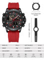 NAVIFORCE NF9221 Men’s Fashionable and Dynamic Watch with TPU Strap Luminous Waterproof Multi-function Date Display Dual Quartz Movement.