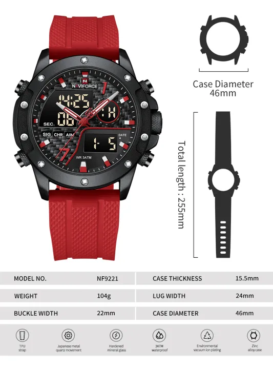 NAVIFORCE%20NF9221%20Men%E2%80%99s%20Fashionable%20and%20Dynamic%20Watch%20with%20TPU%20Strap%20Luminous%20Waterproof%20Multi-function%20Date%20Display%20Dual%20Quartz%20Movement%20-%20Image%204