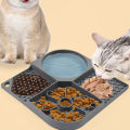 Qiunery Slow Feeder Dog Bowls, Dog And Cat Lick Mat With 4 Groove Areas, Bottom Suction Cup Slow Feeder Bowl, Dog Lick Pads, Puppy Essentials For Bathing, Grooming. 