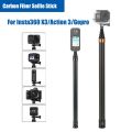 290cm 3m Carbon Fiber Invisible Extended Edition Selfie Stick For Insta360 X3 / ONE X2 / ONE RS Accessories For GoPro Insta 360. 