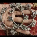 New indian Style For Girls Silver Bangles Bracelets [ 2 Pcs. 