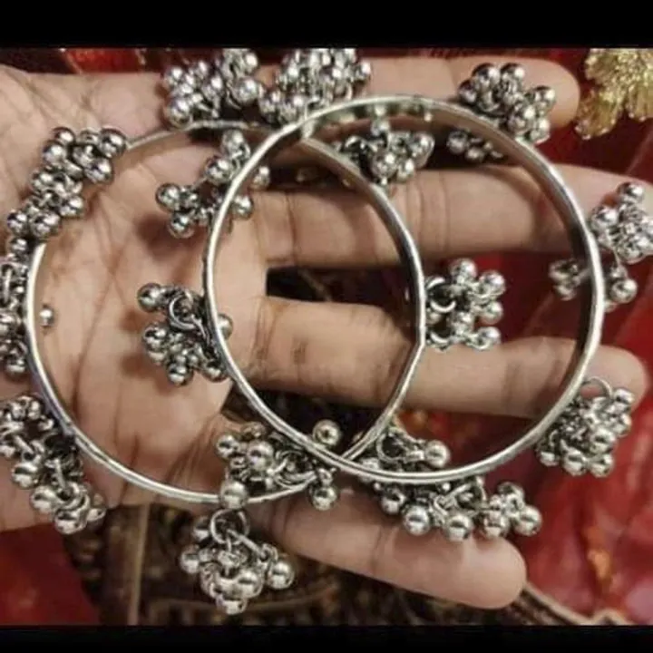 New indian Style For Girls Silver Bangles Bracelets [ 2 Pcs