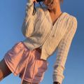 CIBBAR Solid Hooded Sweater Cardigan Women Casual Full Sleeve Pocket Patchwork Hooded Sweater Outwear Autumn Basic Knitwears y2k. 