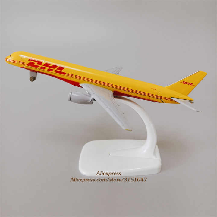 【Customer favorite】 16cm Yellow Alloy Metal Air DHL Airlines Airplane Model DHL Boeing 757-200 Airways Air Plane Diecast