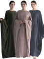 Ramadan Eid Crepe Batwing Butterfly Modest Abaya Dubai Luxury 2024 Muslim Jersey Hijabs Kaftan Dress For Women Kebaya Vestidos. 