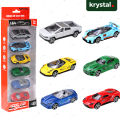 【Krystal】1:64 Alloy Racing Car Set (6 Cars), Diecast Pull-and-Play Model Vehicles for Kids, Durable Mini Sports Cars, Ages 3+.