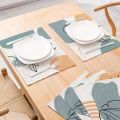 Minimalist Morandi Style Waterproof Linen Tableware Mat Anti Scalding Thermal Insulation Rectangle Dinner Table Placemats Design.
