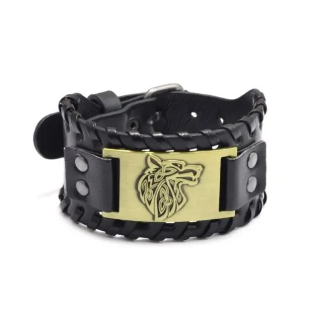 Alien%20Mens%20Bracelet%20Wristband%20Norse%20Viking%20Leather%20Wolf%20Head%20Bracelet%20Brown%20Norse%20Celtic%20Punk%20Fenrir%20Arm%20Ring%20For%20Men%20-%20Image%207