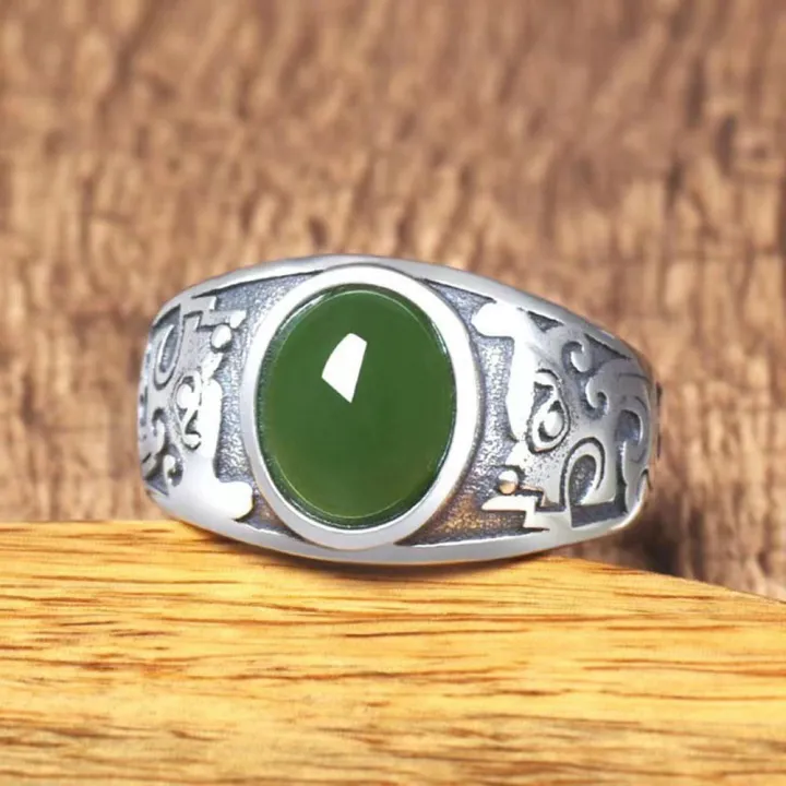 Adjustable%20Size%20Vintage%20Silver%20Jade%20Stone%20Ring%20for%20Men%20and%20Women%20-%20Stylish%20Fashionable%20Design%20-%20Image%203