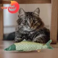 Vist Fox Kitten Catnip Toy Realistic Shape Pet Plush 3D Fish Shape Kitten Catnip Teeth Grinding Toy. 