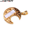JASTER Jewelry Moon USB Flash Drive 4GB 8GB 16GB 32GB Pen Drive Necklace USB Memory Stick Girl Gift Pendrive Keychaine. 