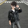1-10Years Old Children Leather Jacket Fashion Trun-Down Collar Zipper PU Coat Boys Girls Motorcycle Outerwear. 