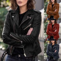 Plus Size 5XL Faux Leather Jacket Women Casual PU Loose Motorcycle Jackets Female Chic Short Jacket Coats Ladies Slim Coats.