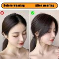 Women Clip-in Bangs Natural Wispy 3D French Bangs Hairpiece Forehead Hair Extensions Black Brown Side Bangs Fringe Wig.