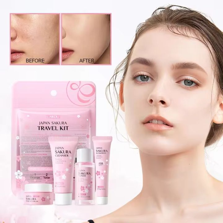 LAIKOU Japan Sakura 4 Pcs/Set Travel Kit- 56g