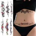 Waterproof Temporary Tattoo Stickers Rattan Flower Women's Chest Art Waist Glitter Sticker Heart Tattoos Sticker Women Male.