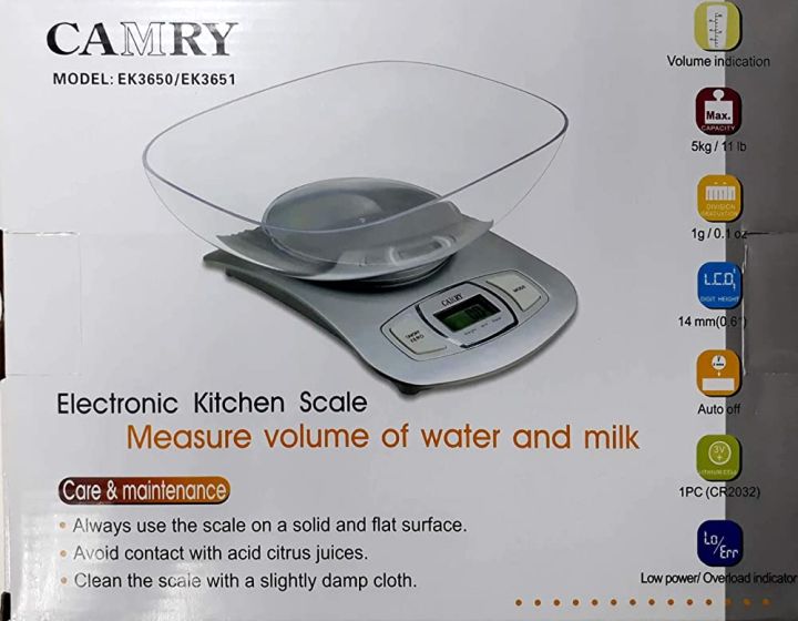 CAMRY%20EK3650/EK3651%20Electronic%20Kitchen%20Weight%20Scale-%205%20kg%20-%20Image%203