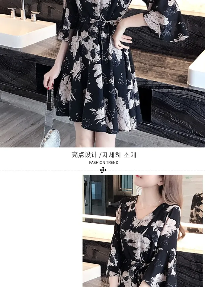 New floral dress women s summer dress summer 2019 new women s fashion student Korean style slimming fashion fashion Daraz .bd