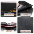 Avro Premium 100% Genuine Cow Leather Trifold Wallet Vintage Multi-Card Slot With Coin Pocket Black Export Quality Money Bag For Men.