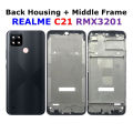 Relame C21 2021 RMX3201 - Full Body Housing With Middle Frame & On Off Volume Buttons.