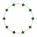 【In-demand】 Direct Supply Yellow Black Agate Ten Flower Necklace Double-Sided Four-Leaf Clover Clavicle Chain NOVEMBER'S Luxury. 