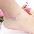 Fashion Jewelry Plated Silver Anklet Solid Heart Pendant Anklets High Quality Ankle Bracelet Factory Price Drop Shipping MDA002.