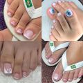 24pcs French Toenails White Edge Full Cover Short Square Toe Nails Foot Nails Tips for Women Girl.