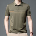 Business Office Casual Solid Color Polo T-shirt Male Clothes Summer Fashionable Trend Men's Pockets Short Sleeve Pullovers Tops Ruiqir Super Store.