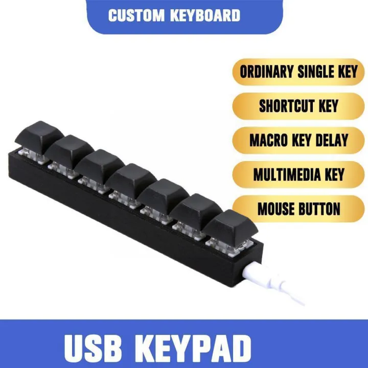 7Keys Mini Keyboard Macro Keypad Rgb Diy Customize Keyboard Keyboard Keyboard Mechanical Gaming Shortcut Programmable Y0b5