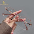 Enacolor Ultralight Eyeglasses Women's Pure School Style Student Large Frame Flat Lens Anti-blue Light Frame Glasses Ins Gilr New Accessories.