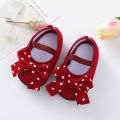 2022 New Princess 0-3-6-10 INS Baby Bow Single Soft Sole Walking Shoes. 