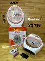 JOYKALY YG-718 Portable Rechargeable LED Light AC/AD Electronic Fan with 8" inches High Speed Blade. 